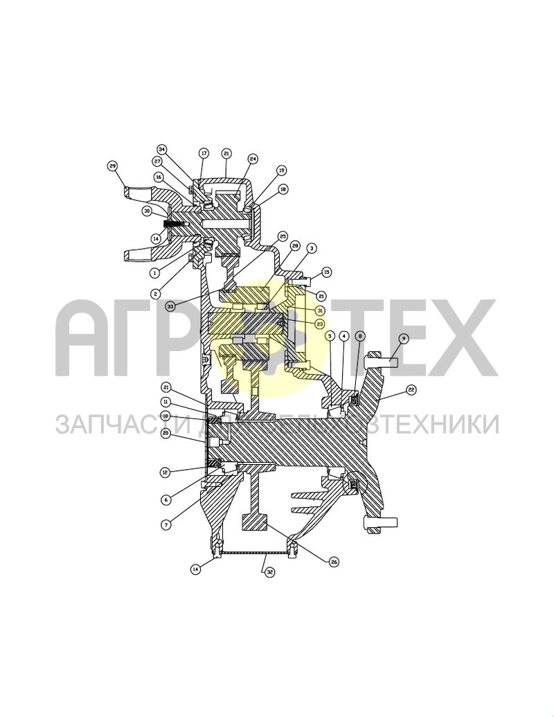 Бортовой редуктор (SX016125) (№9 на схеме)